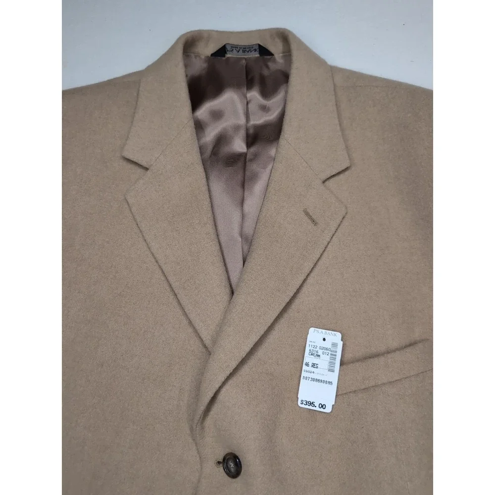 Jos A Bank 46R 100% Camel‎ Hair Mitchell Sport Coat 3 Button Blazer Suit Jacket